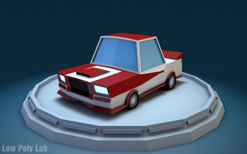 Low poly racing car free download