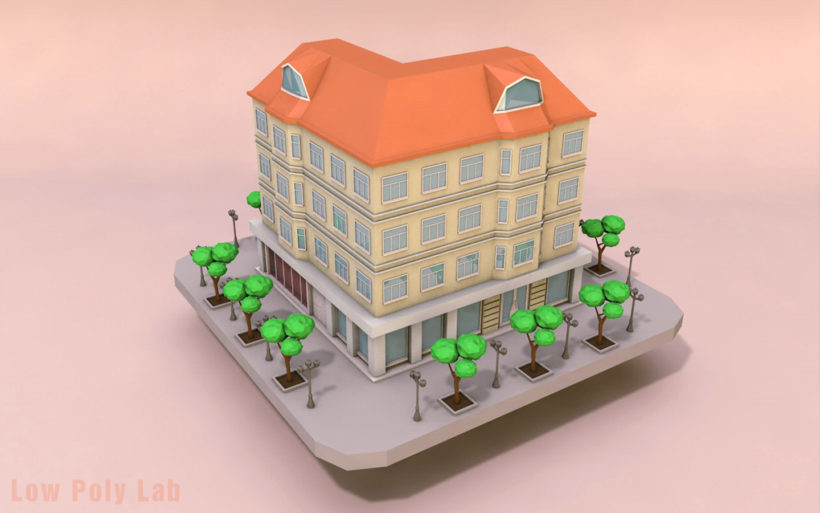 Low Poly City Building free download