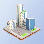 Low Poly City Block Buildings